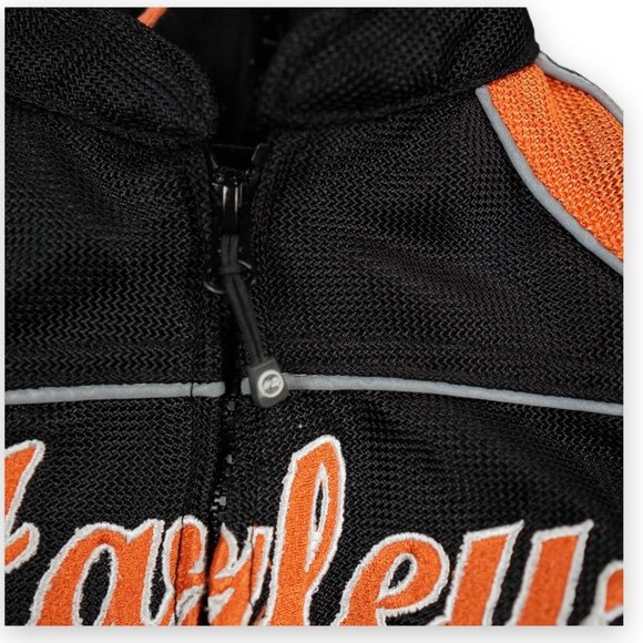 Harley Davidson Jacket Womens‎ Small Black Orange Mesh Riding Racing 3-1 Hooded - Picture 7 of 15